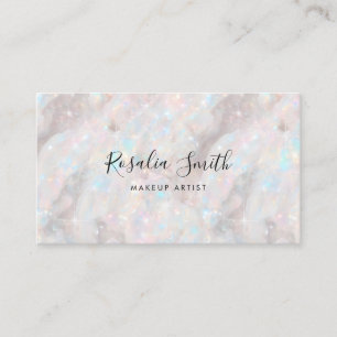 Makeup Artist QR Code Iridescent Opal Stone Business Card