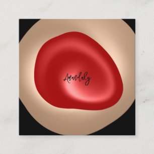  Makeup Artist  QR Code Logo Red Black Nail Modern Square Business Card