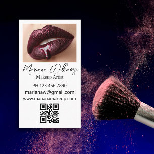makeup artist qr code photo minimalist chic business card