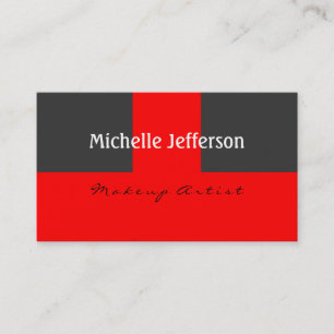 Makeup Artist Red Grey Colour Business Card