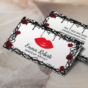 Makeup Artist Red Lips Gothic Beauty Salon Business Card