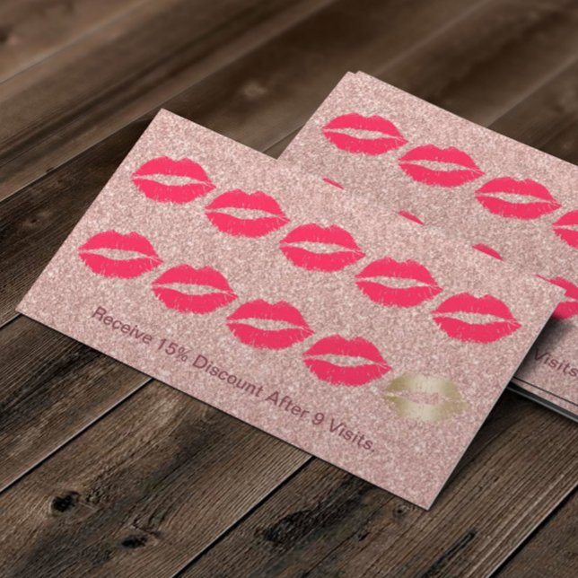 Makeup Artist Red Lips Rose Gold Glitter Loyalty (Creator Uploaded)