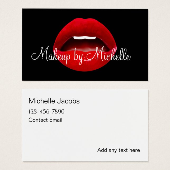Makeup Artist Red Lipstick Budget Businesscards (Front & Back)