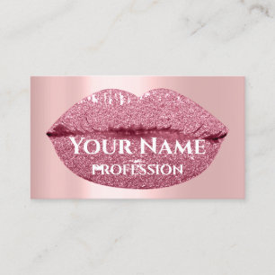 Makeup Artist Rose Drips Kiss Lips glitter VIP Business Card