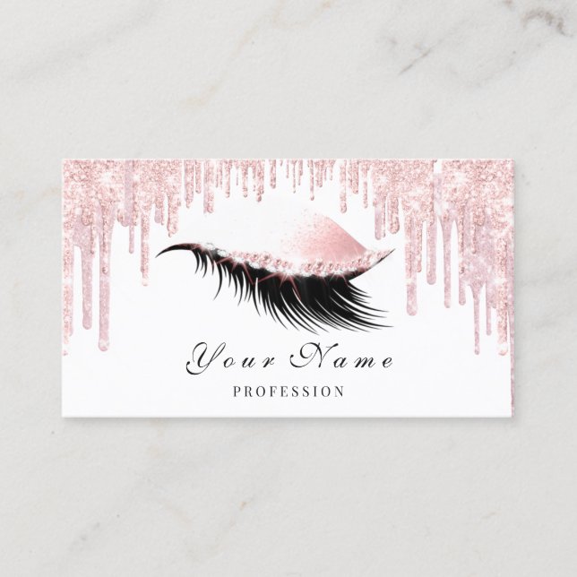 Makeup Artist Rose Eyelash Appointment Card VIP (Front)