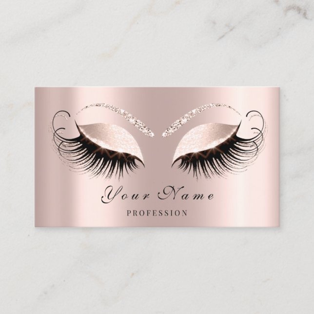 Makeup Artist Rose Eyelashes Appointment Card (Front)