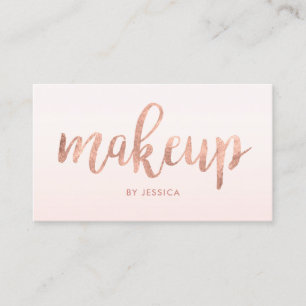Makeup Artist Rose Gold Blush Pink Business Card