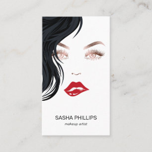 Makeup Artist Rose Gold Lips Lashes Eyes Trendy Business Card