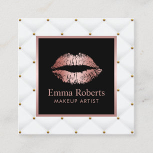 Makeup Artist Rose Gold Lips Luxury Beauty Salon Square Business Card