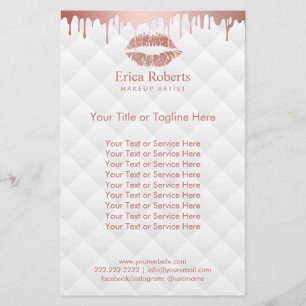 Makeup Artist Rose Gold Lips Modern Beauty Salon Flyer