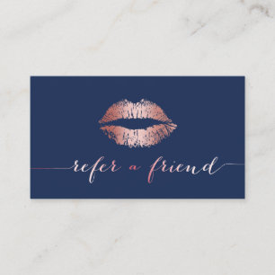 Makeup Artist Rose Gold Lips Navy Blue Referral