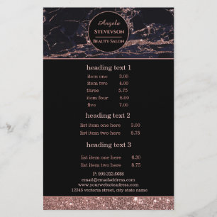 Makeup Artist Rose Gold Marble flyer