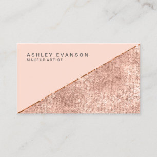 Makeup Artist Rose Gold Shimmer Elegant Business Card
