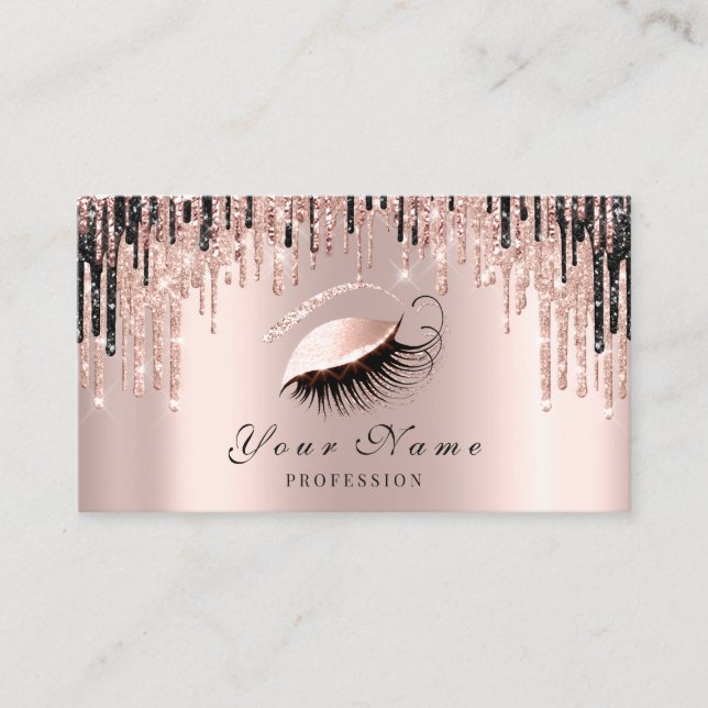 Makeup Artist Rose Spark Lips Eye Appointment Card (Front)