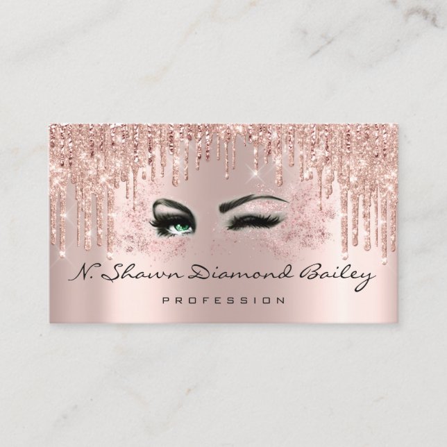 Makeup Artist Rose Spark Lips Wax Brows Eyes Appointment Card (Front)