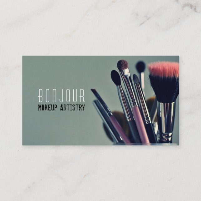 MakeUp Artist, Salon, Beauty, Cosmetologist Business Card (Front)