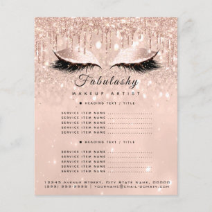 Makeup Artist Salon Glitter Flyer Rose Price List1