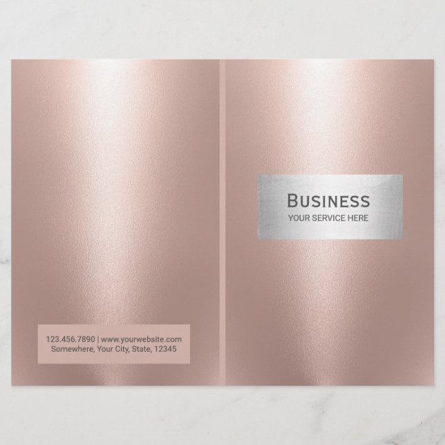 Makeup Artist Salon Spa Rose Gold Bi-Fold Flyer (Front)