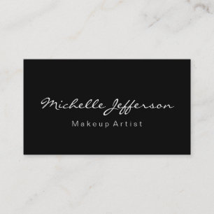Makeup Artist Script Black Colour Business Card