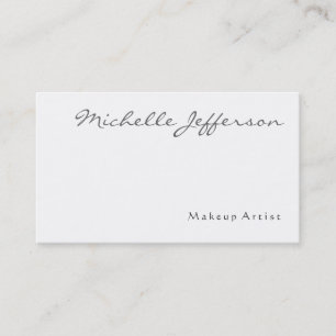 Makeup Artist Script Black White Business Card