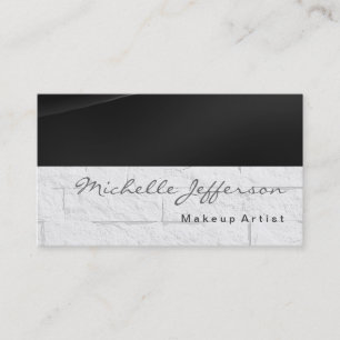 Makeup Artist Script Grey Wall Brick Business Card