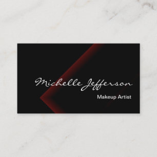 Makeup Artist Script Red Black Business Card