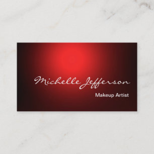 Makeup Artist Script Red Business Card