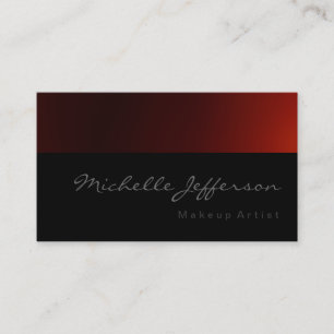 Makeup Artist Script Red Pattern Business Card