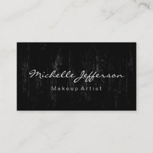 Makeup Artist Script Wood Pattern Business Card
