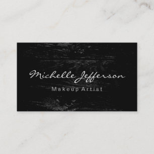 Makeup Artist Script Wood Pattern Business Card