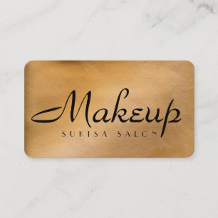 Makeup Artist Shiny Copper Round Corner Business Card