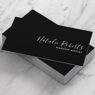 Makeup Artist Simple QR Code Plain Black Business Card