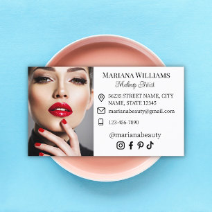 makeup artist  social media photo minimal trendy business card
