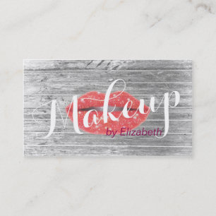 Makeup Artist Sparkle Red Lips Modern Appointment Card