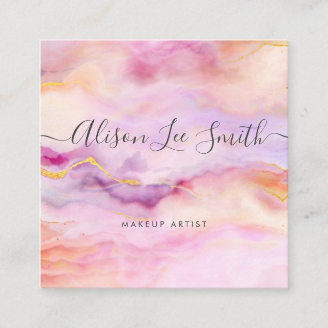 Makeup Artist Square Business Card (Front)