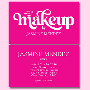 Makeup Artist Studio Hot Pink Professional Chic Business Card