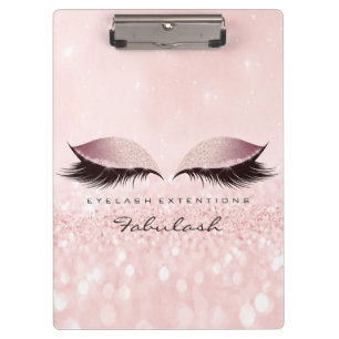 Makeup Artist Studio Lashes Extension Pink Rose Clipboard