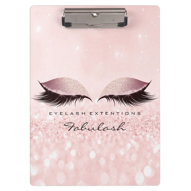 Makeup Artist Studio Lashes Extension Pink Rose Clipboard (Front)
