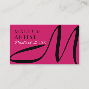 Makeup Artist Stylish Monogram Modern Dogwood Rose Business Card