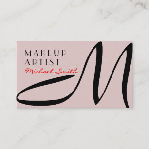 Makeup Artist Stylish Monogram Modern Dust Storm Business Card