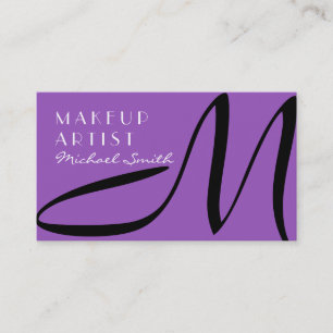 Makeup Artist Stylish Monogram Modern Lilac Business Card