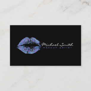 Makeup Artist Stylish Multicolor Glitter Lips #16 Business Card