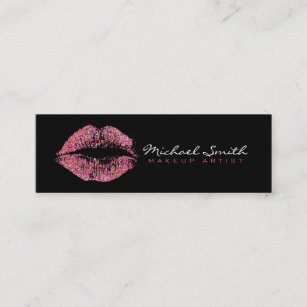 Makeup Artist Stylish Multicolor Glitter Lips #9 Mini Business Card