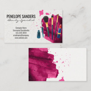 Makeup Artist Tools   Brush Stroke Business Card