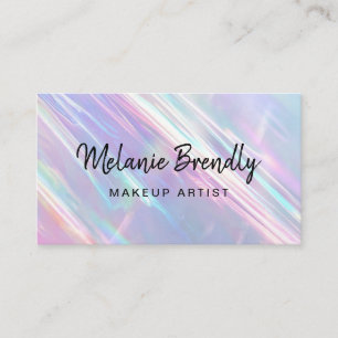 Makeup Artist Trendy Holographic Business Card