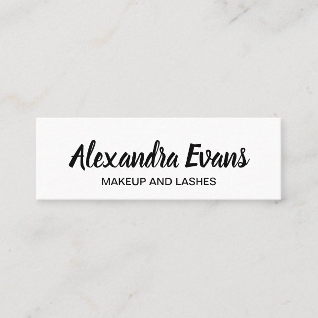 Makeup artist trendy typography simple mini business card (Front)