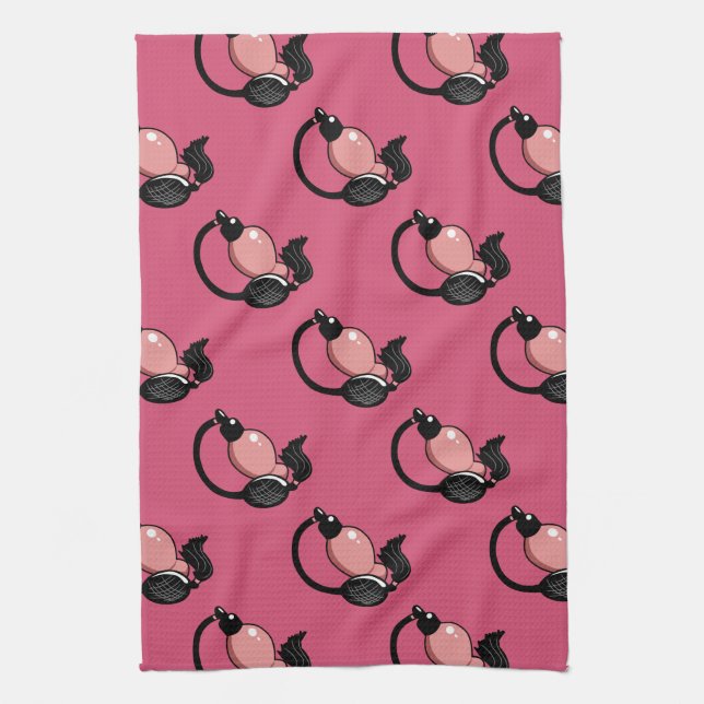 Makeup Artist Vintage Pink Perfume Bottles Tea Towel (Vertical)