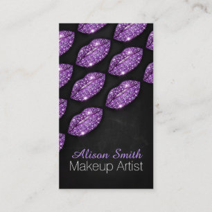 Makeup Artist/Violet Diamonds Sparkle Lips Business Card