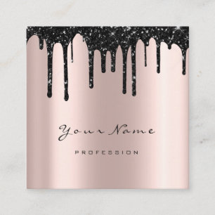 Makeup Artist Waxing Brows Black DripMicroblading Square Business Card