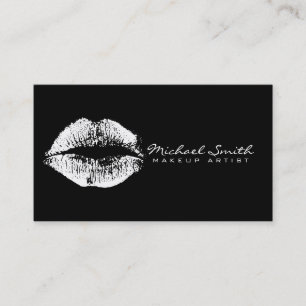 Makeup Artist White Lips Business Card